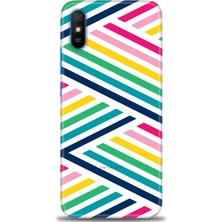gmotp Xiaomi Redmi 9A Kılıf Hd Baskılı Kılıf - Renkli Çubuklar