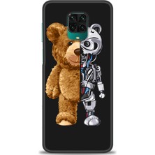 gmotp Xiaomi Redmi Note 9 Pro Kılıf Hd Baskılı Kılıf - Ayı ve Iskeleti
