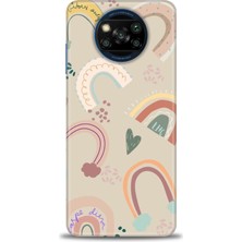 gmotp Xiaomi Poco X3 Nfc Kılıf Hd Baskılı Kılıf - Kahve Gökkuşağı
