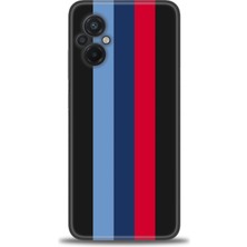 gmotp Xiaomi Poco M5 Kılıf Hd Baskılı Kılıf - Bordo Mavi Çubuklar