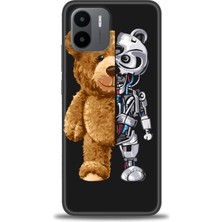 gmotp Xiaomi Redmi A1 Kılıf Hd Baskılı Kılıf - Ayı ve Iskeleti