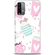 gmotp Xiaomi Redmi 9t Kılıf Hd Baskılı Kılıf - Pembe Bardaklar