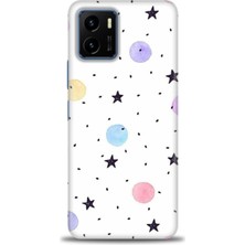 gmotp Vivo Y21 Kılıf Hd Baskılı - Yıldız ve Daireler