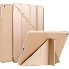 FUJİMAX Apple iPad Mini 4 Kılıf Yatay ve Dikey Standlı Uyku Modlu Arka Soft Yumuşak Silikon Trifold Tablet Kılıfı (Model A1538,A1550)