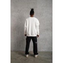 We Fabrica Kuş Baskılı Oversize Sweatshirt Beyaz