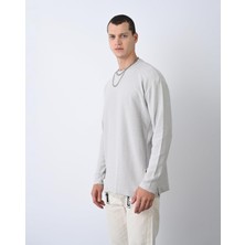 We Fabrica Örgü Desenli Basic Sweat Gri