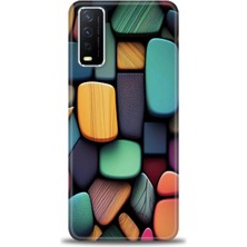 gmotp Vivo Y20S Kılıf Hd Baskılı - Renkli Taşlar
