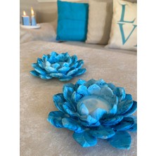 Mor Villa Mum 2'li Lotus Çiçeği Mumluk,Dekoratif Mumluk,Tealight Mumluk,Hediyelik Eşya
