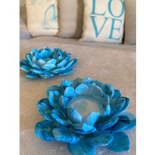 Mor Villa Mum 2'li Lotus Çiçeği Mumluk,Dekoratif Mumluk,Tealight Mumluk,Hediyelik Eşya