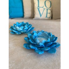 Mor Villa Mum 2'li Lotus Çiçeği Mumluk,Dekoratif Mumluk,Tealight Mumluk,Hediyelik Eşya