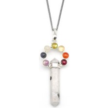 Alibaba Doğaltaş Ay Taşı - Çakra Doğal Taş Çivi Model Kolye