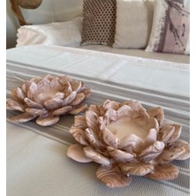 Mor Villa Mum 2'li Lotus Çiçeği Mumluk,Dekoratif Mumluk,Tealight Mumluk,Hediyelik Eşya