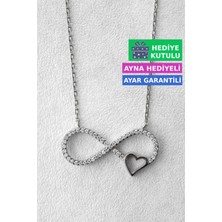 Jewelmim Sonsuzluk Gümüş Kolye 925 Ayar Gümüş Kolye Beyaz Altın Kaplama Gümüş Kolye Gümüş Kadın Kolye Sonsuzluk Kadın Kolye Sonsuzluk Kolye Sonsuzluk Bayan Kolye Sonsuzluk Kadın Gümüş Kolye