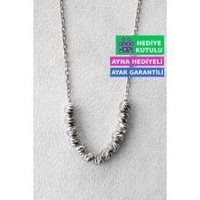 Jewelmim Gümüş Dorika Kolye 18 Ayar Beyaz Altın Kaplama Dorika Toplu Kolye 925 Ayar Gümüş Kadın Kolye | Bayan Özel Tasarım Dorikalı Kolye Dorika Model Kolye Kadın Gümüş Kolye