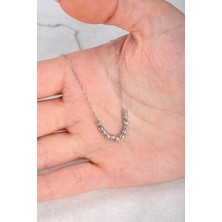 Jewelmim Gümüş Dorika Kolye 18 Ayar Beyaz Altın Kaplama Dorika Toplu Kolye 925 Ayar Gümüş Kadın Kolye | Bayan Özel Tasarım Dorikalı Kolye Dorika Model Kolye Kadın Gümüş Kolye