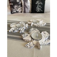 Mor Villa Mum Üçlü Yaprak Mumluk,Dekoratif Mumluk,Tealight Mumluk,Hediyelik Eşya