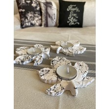 Mor Villa Mum Üçlü Yaprak Mumluk,Dekoratif Mumluk,Tealight Mumluk,Hediyelik Eşya