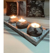 Mor Villa Mum El Yapımı 3'lü Set,Mumluk,Dekoratif Mumluk,Tealight Mumluk,Hediyelik Eşya