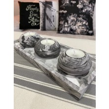 Mor Villa Mum El Yapımı 3'lü Set,Mumluk,Dekoratif Mumluk,Tealight Mumluk,Hediyelik Eşya