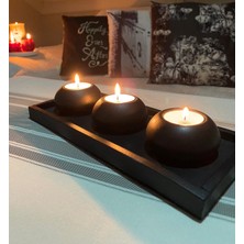 Mor Villa Mum El Yapımı 3'lü Set,Mumluk,Dekoratif Mumluk,Tealight Mumluk,Hediyelik Eşya