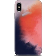 gmotp iPhone Xs Max Kılıf Hd Baskılı - Sisli Turuncu