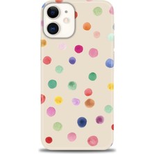 gmotp iPhone 12 Kılıf Hd Baskılı - Renkli Puantiye