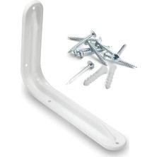 Aksufez Beyaz Lüx 17 x 23 cm Raf Altı Aparatı Ayağı L Demir Köşe Konsol Raf Tutucu Deprem Dolap Sabitleyici