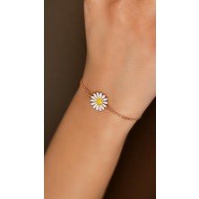 Roza Silver Mineli Rose Papatya Gümüş Bileklik