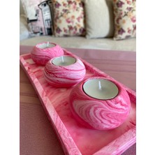 Mor Villa El Yapımı 3'lü Set,Mumluk,Dekoratif Mumluk,Tealight Mumluk,Hediyelik Eşya