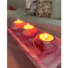 Mor Villa El Yapımı 3'lü Set,Mumluk,Dekoratif Mumluk,Tealight Mumluk,Hediyelik Eşya