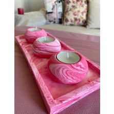 Mor Villa El Yapımı 3'lü Set,Mumluk,Dekoratif Mumluk,Tealight Mumluk,Hediyelik Eşya