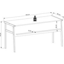 Lagomood Zenith Ofis Masası 150CM Beyaz Meşe