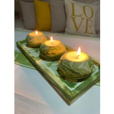 Mor Villa El Yapımı 3'lü Set,Mumluk,Dekoratif Mumluk,Tealight Mumluk,Hediyelik Eşya