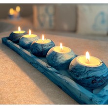 Mor Villa El Yapımı 5'li Set,Mumluk,Dekoratif Mumluk,Tealight Mumluk,Hediyelik Eşya