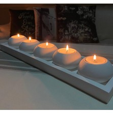 Mor Villa El Yapımı 5'li Set,Mumluk,Dekoratif Mumluk,Tealight Mumluk,Hediyelik Eşya