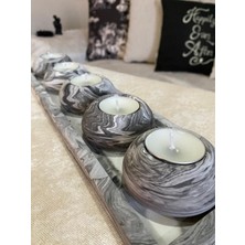 Mor Villa El Yapımı 5'li Set,Mumluk,Dekoratif Mumluk,Tealight Mumluk,Hediyelik Eşya