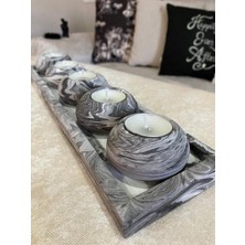 Mor Villa El Yapımı 5'li Set,Mumluk,Dekoratif Mumluk,Tealight Mumluk,Hediyelik Eşya