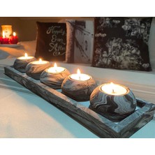 Mor Villa El Yapımı 5'li Set,Mumluk,Dekoratif Mumluk,Tealight Mumluk,Hediyelik Eşya