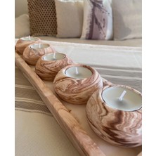 Mor Villa El Yapımı 5'li Set,Mumluk,Dekoratif Mumluk,Tealight Mumluk,Hediyelik Eşya