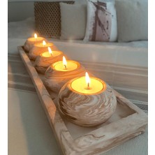 Mor Villa El Yapımı 5'li Set,Mumluk,Dekoratif Mumluk,Tealight Mumluk,Hediyelik Eşya