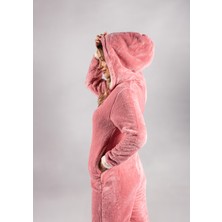 Seamount Kışlık Kapüşonlu Polar Peluş Tulum, Pijama Takımı