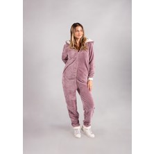 Seamount Kışlık Kapüşonlu Polar Peluş Tulum, Pijama Takımı