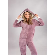 Seamount Kışlık Kapüşonlu Polar Peluş Tulum, Pijama Takımı