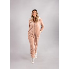 Seamount Kışlık Kapüşonlu Polar Peluş Tulum, Pijama Takımı