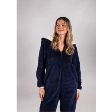 Seamount Kışlık Kapüşonlu Polar Peluş Tulum, Pijama Takımı