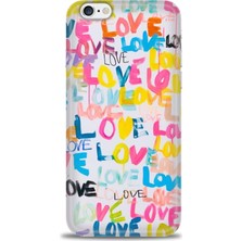 gmotp Apple iPhone 6 Kılıf Hd Baskılı - Renkli Love