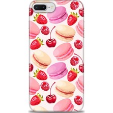 gmotp iPhone 7 Plus Kılıf Hd Baskılı - Makaron ve Çilekler
