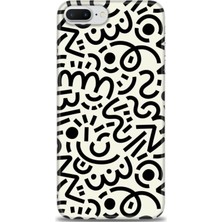 gmotp iPhone 8 Plus Kılıf Hd Baskılı - Siyah Beyaz