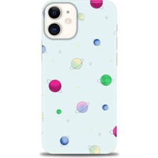 gmotp iPhone 12 Mini Kılıf Hd Baskılı - Gezegenler Çizim