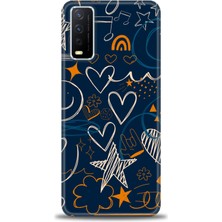 gmotp Vivo Y20S Kılıf Hd Baskılı - Notalar ve Kalpler